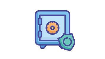 Animated safe with a checkmark inside a shield a vibrant symbol of security and trust video