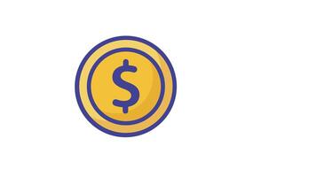 Animated dollar coin a shimmering gold coin with a dollar sign on it. video