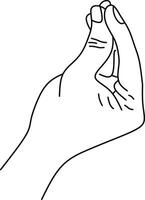 A simple line art depicting a human hand gesture. This minimalist artwork emphasizes sophistication, communication, and simplicity, ideal for design, art, and educational uses. vector