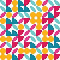 Seamless Pattern with Colorful Geometric Shapes in Bold Retro Design vector