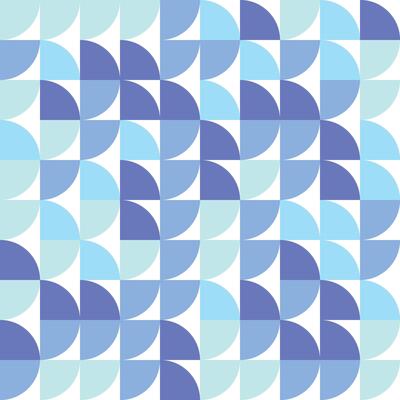 Abstract Blue and White Geometric Halftone Circular Pattern Design
