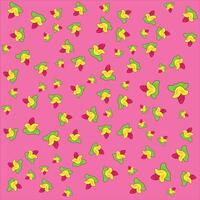 Pattern of Yellow Flowers with Green Leaves on Pink Background vector