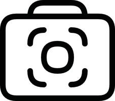 Minimal Black and White Camera Icon Outline With Focus Marker vector