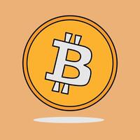 Bitcoin Digital Gold. The iconic Bitcoin symbol shines brightly against a simple background, reflecting its digital gold status, financial innovation, and the future of currency. vector