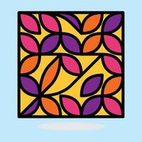 Geometric Petal Design. An abstract geometric design featuring a vibrant pattern of petal-like shapes, creating a visually engaging composition. vector