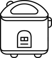 Minimalist Icon of a Rice Cooker in Black Outline Drawing vector