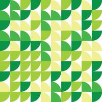 Abstract Geometric Green and Yellow Square Pattern with Retro Shapes vector