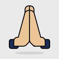 Praying Hands Icon. A simple yet expressive graphic of hands clasped together in a gesture of prayer or supplication, conveying a sense of peace and hope. vector