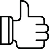 Thumbs Up Icon Depicting Approval, Success, and Support in Minimalist Style vector