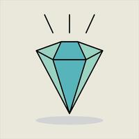 Minimalistic Illustration of a Shiny Diamond Gemstone in Modern Design Art vector