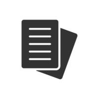 Note paper document icon isolated flat style. vector