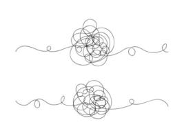 Continuous one line hand drawn scribble tangled line art pattern. vector