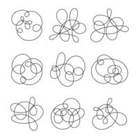 Scribble tangled line art pattern isolated. vector