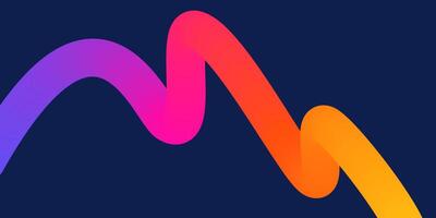 Wavy gradient shapes on dark background. Background with colored squiggles gradient lines design for flyer, poster, cover or banner. vector