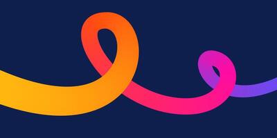 Background with colored squiggles gradient lines design for flyer, poster, cover or banner. Wavy gradient shapes on dark background. vector