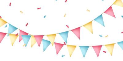 A colorful bunting with confetti on it vector