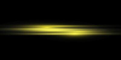 Abstract background with yellow, gold laser lines. Neon light. Special effect of horizontal speed lines. vector