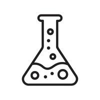 Simple Line Art Illustration of a Laboratory Flask vector