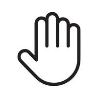 Simple Black Outline Hand Icon for User Interface Design vector