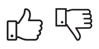 Simple Thumbs Up and Down Icons for Feedback vector