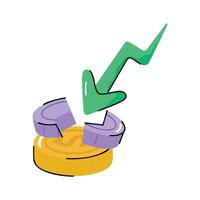 Latest hand drawn style icon of bankrupt concept vector