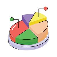 Business graph icon creatively designed in hand drawn style vector