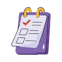 Here is a doodle style icon depicting task checklist vector