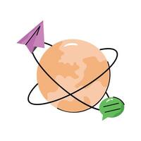 Hand drawn style icon of global network, ready for premium use vector