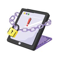 Get this amazing doodle icon of data hacker alert vector