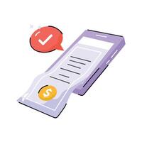 Visually appealing hand drawn icon of invoice payment vector