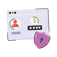 Check this doodle style icon showing business profile security vector