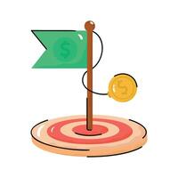 Get a sight of this handy doodle icon of business achievement flag vector