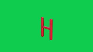 3D Letter Font Animation for Green Screen Use video