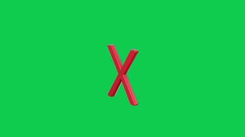 Animated 3D Alphabet Font - Looping Green Screen Effect video