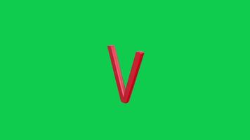 3D alphabet with Green screen background for easy integration video