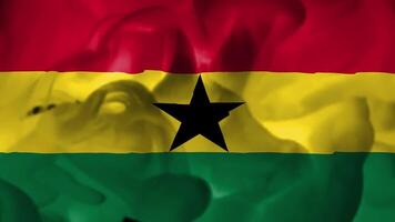 A Vibrant Display of the Ghanaian Flag Featuring Distinctive Colors of Red, Yellow, and Green with a Central Black Star Symbolizing Freedom video