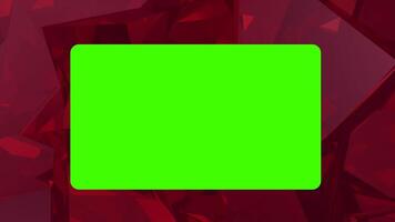 Chroma Key Green Screen Frame on Red Crystal Slideshow Presentation Template video