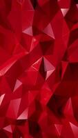Abstract geometric polygonal triangle red background video