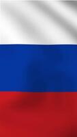 Vertical, portrait waving national flag of Russia. Smooth animation with highly detailed, realistic animated background for social media, screens smartphone. Cloth motion, official colors. video