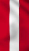 Vertical, portrait waving national flag of Peru. Smooth animation with highly detailed, realistic animated background for social media, screens smartphone. Cloth motion, official colors. video