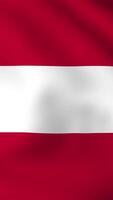 Vertical, portrait, waving national flag of Austria. Smooth animation with highly detailed, realistic animated background for social media, screens smartphone. Official colors cloth motion video