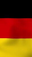 Vertical, portrait, waving national flag of Germany. Smooth animation with highly detailed, realistic animated background for social media, screens smartphone. Official colors cloth motion video