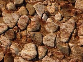 A close up of a stone wall with many different types of rocks video
