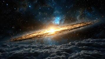 stunning galaxy with bright stars and cosmic clouds in space photo