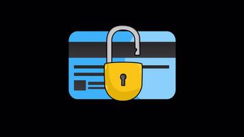 Bank Payments Security Lock 2D Motion Graphics Animation On Alpha Channel video