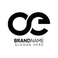 O E logo initial o e logo design template vector