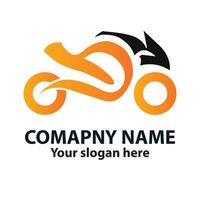 Modern Motorcycle Logo Design with Customizable Company Name and Slogan vector