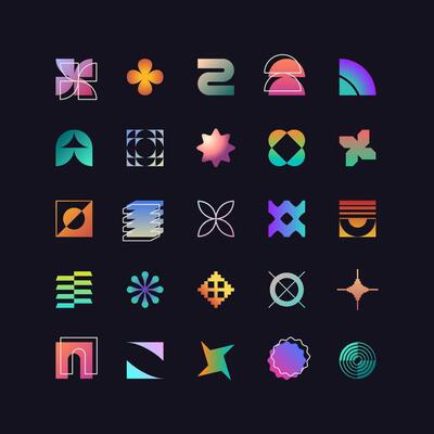 BRUTALIST GEOMETRIC ICONS