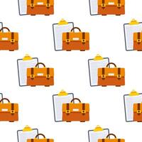 Seamless pattern with briefcase and clipboard representing business management vector