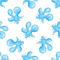 Seamless pattern of cartoon light blue water splashes creating a refreshing summer vibe vector